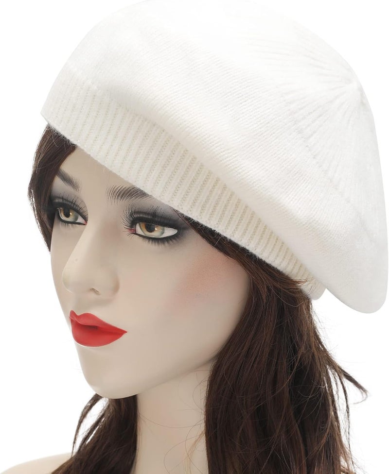 ZLYC French Beret hat, Reversible Solid Color Knit Warm Beret Cap for Womens Girls - Image 3